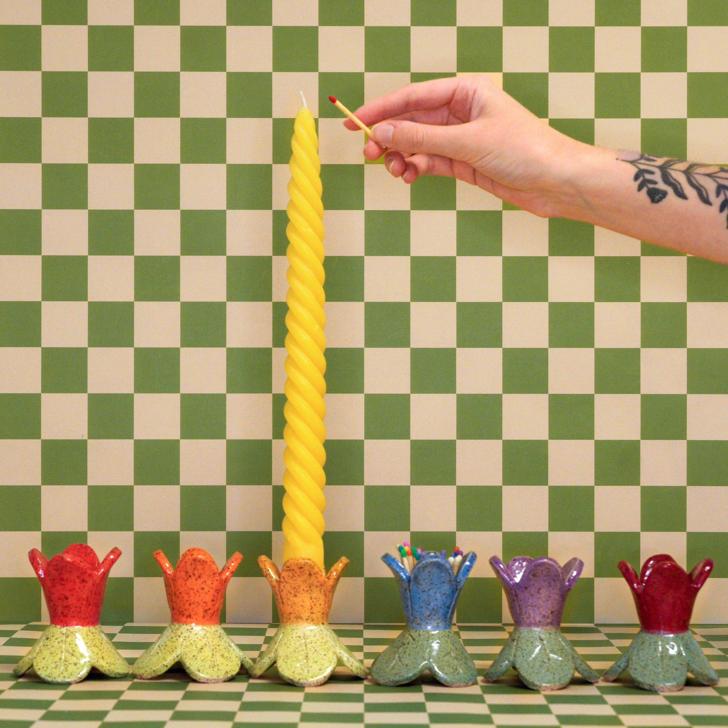 Tulip Candleholder + Matchbox — lelu.